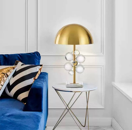 Настольная лампа SOSPESO 35*53, мрамор, кристалл, античная бронза