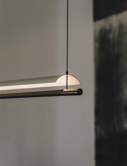 Люстра черная, белая Elystrin, металл, 150*13 см, светодиодная, LED