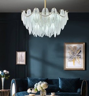 Люстра подвесная EZEL 60*30 золото, стекло, металл, Е14.