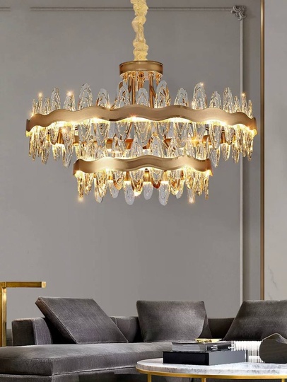 Подвесной светильник LEVENT 100*43, золотой, стекло, LED.