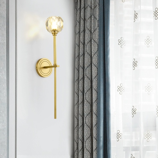 Настенный светильник, БРА, LEONNY 12*62, медный, металл, стекло, G9.