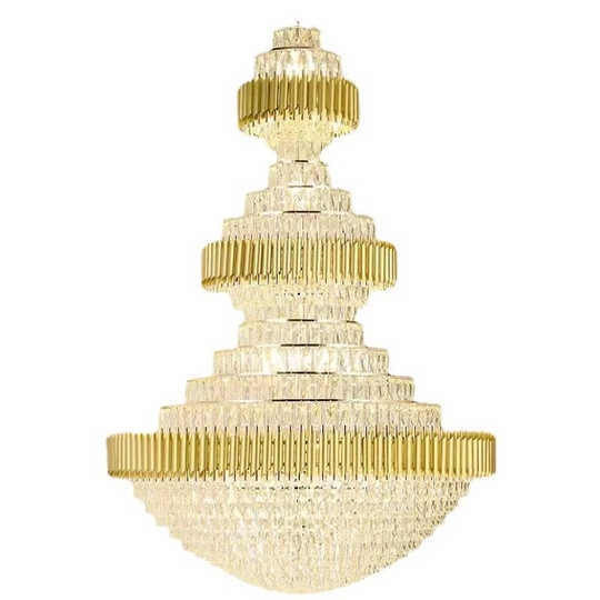 Люстра подвесная, золото, хрусталь,  WHISPER 180*250 металл, E14.