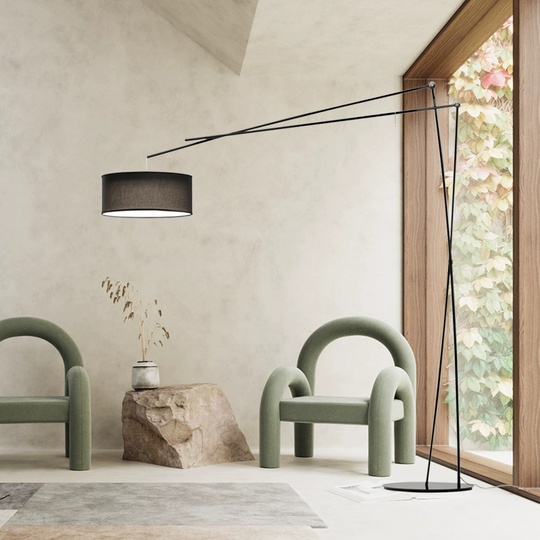 Торшер, черный, Brighton 210*170, светодиодный, Е27, металл, ткань