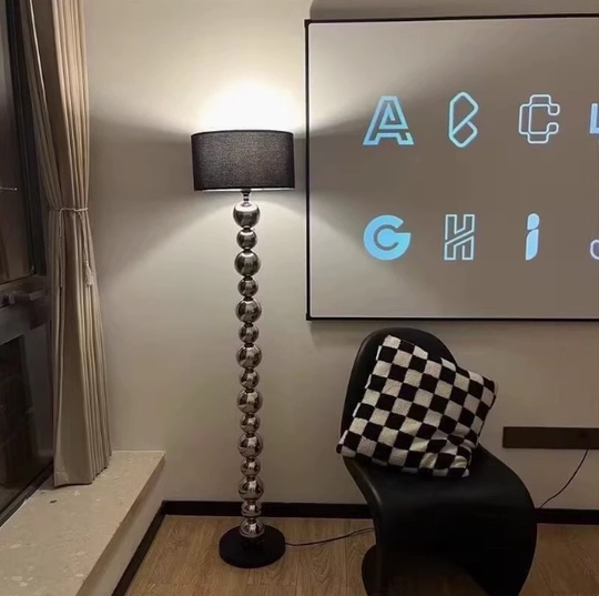 Торшер черный серебро Elantri, 35*35*168 см, LED, Е27, металл, 12 Вт