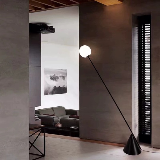 Торшер, черный, белый, Kirsal 30*180, светодиодный, металл, ПММА