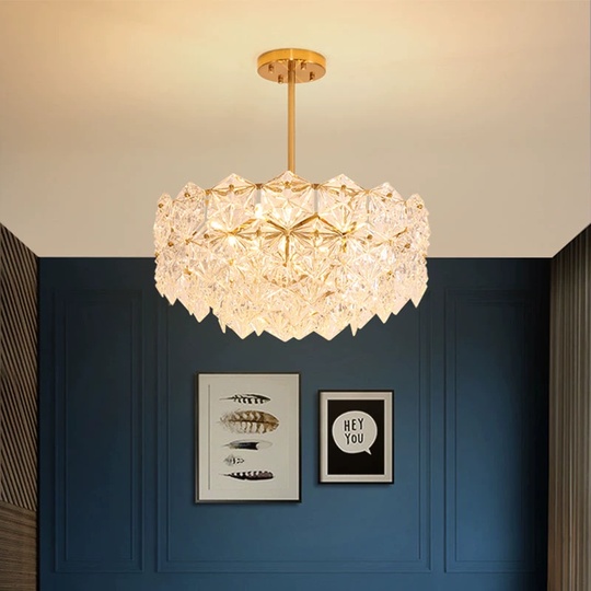 Люстра подвесная, медь, стекло, AZER 43*30, металл, Е14.