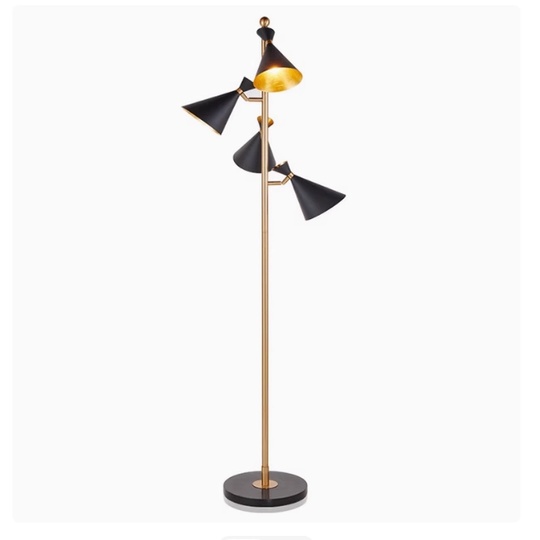 Торшер, черный, золото, Corer 30*177, светодиодный, E27*4, металл