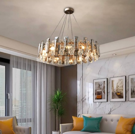 Люстра подвесная AKCICEK 80*22 дымчатый, стекло, металл, Е14.