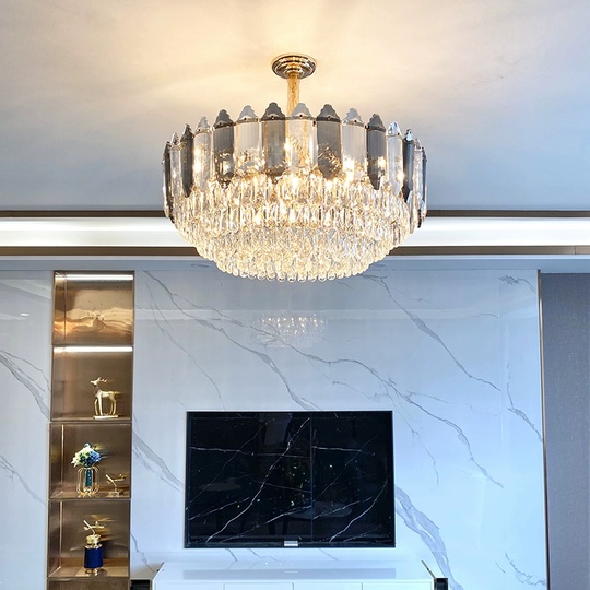 Люстра подвесная BERKE 50*30 дымчатый, стекло, металл, Е14.