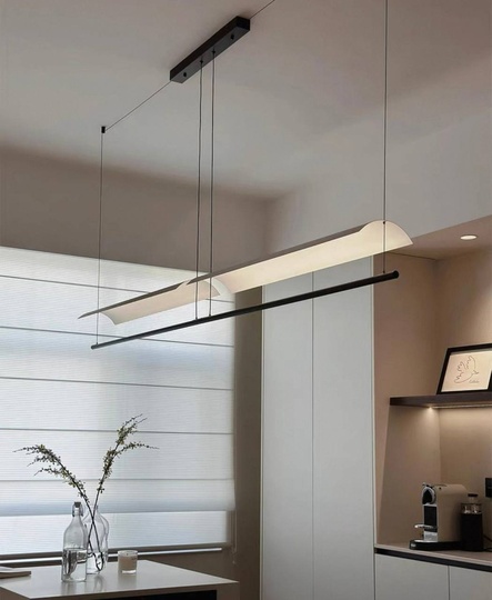 Люстра черная, белая Avelor, металл, 118*13 см, светодиодная, LED