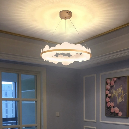 Люстра подвесная, золото, ПММА, REBECKA 100*16, металл, LED.