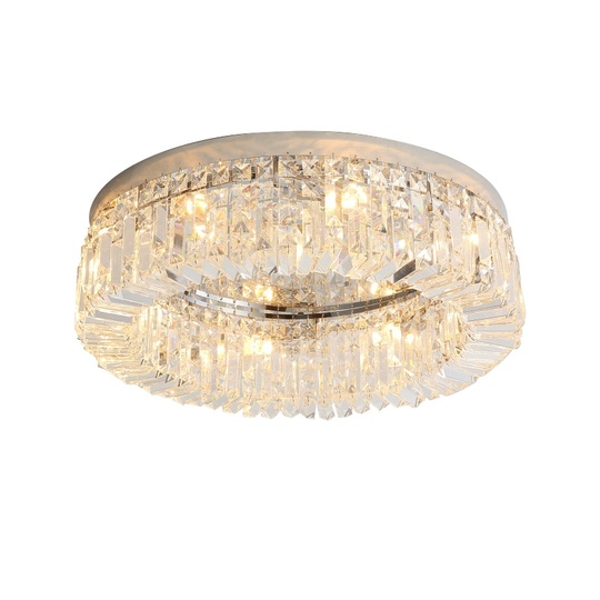 Потолочный светильник, серебро, кристалл, ABIGAIL 50*15 металл, E14.