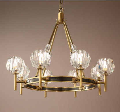 Дизайнерский светильник медный 108*83 см, лампа накаливания, E14, медь, хрусталь