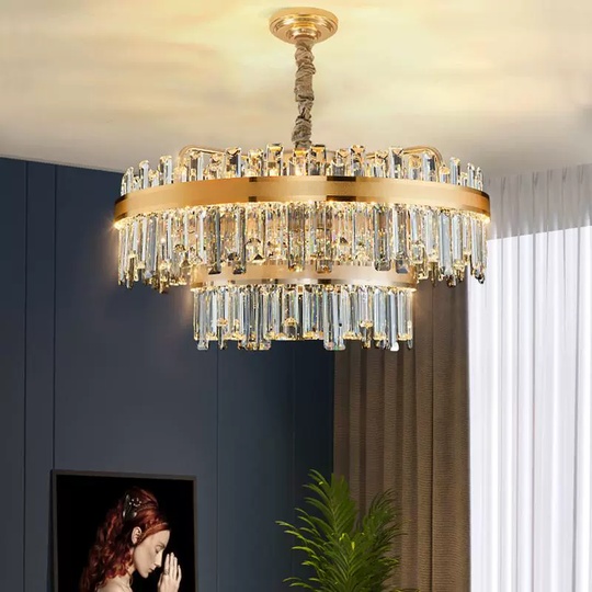 Люстра подвесная BATI 76*45 золото, кристалл, металл, LED.