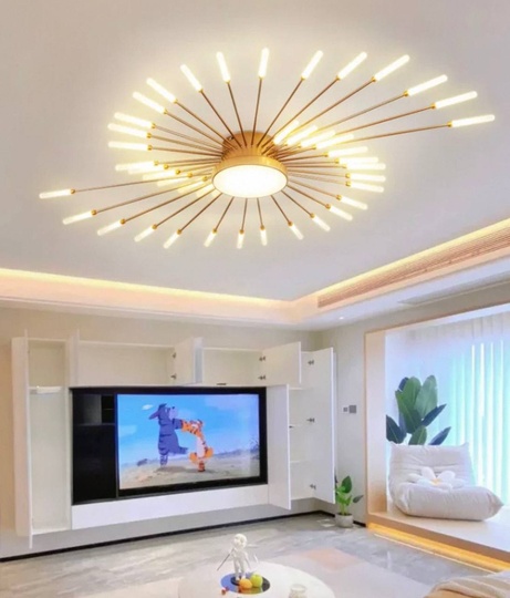 Люстра золотая Alventra, металл, 80*7 см, светодиодная, LED