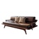 Прямой диван Joy темный орех, кожа, 200*85*80 см
