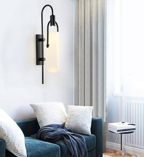 Настенный светильник, БРА DIRENC 21*65, черный, металл, LED.