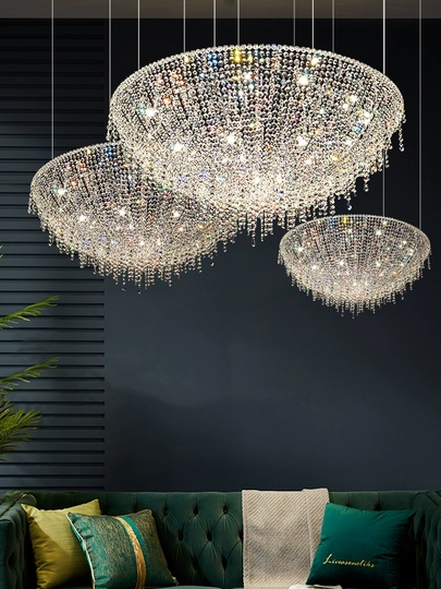 Люстра подвесная, хром, кристалл, ROSIE 60*30 металл, G9.