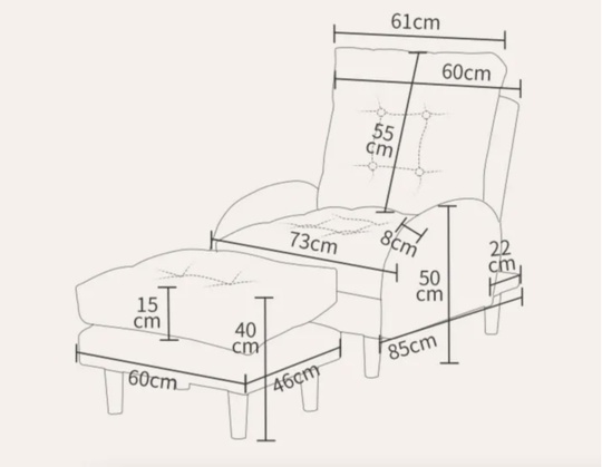 Кресло кровать желтое с пуфиком для ног, 73х85х105