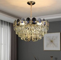 Люстра подвесная, золото, хрусталь, TOMA 60*35 металл, E14.