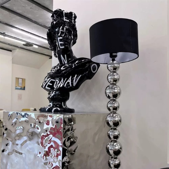 Торшер черный серебро Elantri, 35*35*168 см, LED, Е27, металл, 12 Вт