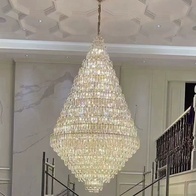 Люстра подвесная, золото, кристалл, QANTA 120*170 металл, E14.