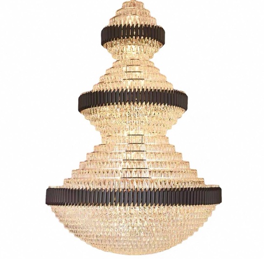 Люстра подвесная, золото, хрусталь, BUSTER  150*220 металл, E14.