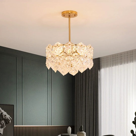 Люстра подвесная, медь, стекло, AZER 80*35, металл, Е14.