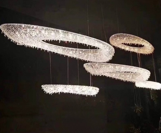 Люстра подвесная, серебро, хрусталь, ZOE 132*52*20 металл, G9.