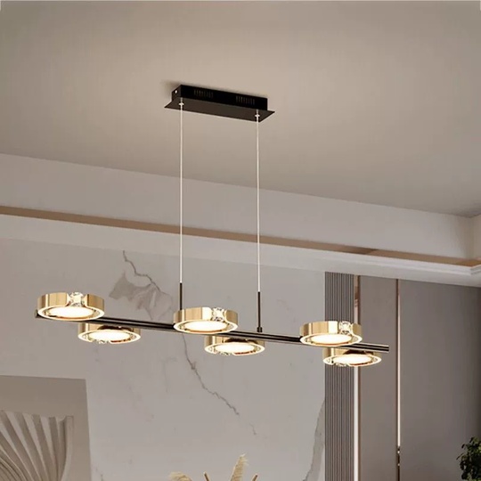 Люстра черная, золото  Elvraze, металл, 103*36 см, светодиодная, LED