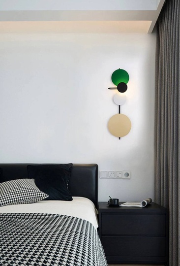 Настенный светильник, БРА HAKAN 18*55, зеленый, металл, LED.