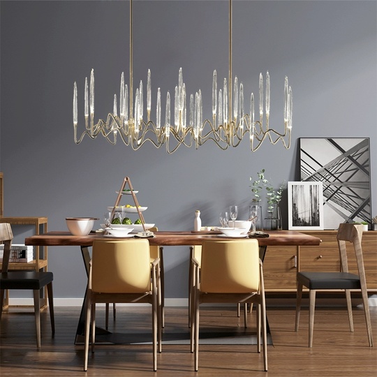 Светильник подвесной медый Elentrix, металл, трос 100 см, 100*45 см, G4