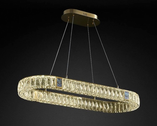 Люстра подвесная CEVHER 120*150 золотой, хрусталь, металл, LED.