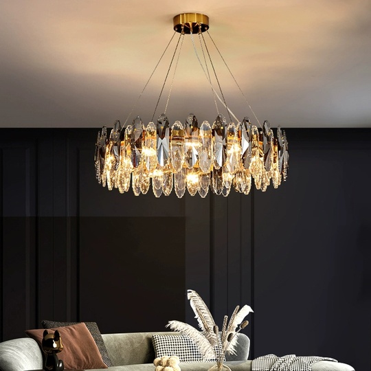 Подвесной светильник ABAZA 60*18, золотой, стекло, металл,  Е14.