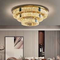 Люстра подвесная CEYHAN 40*35 золотой, хрусталь, металл, LED.