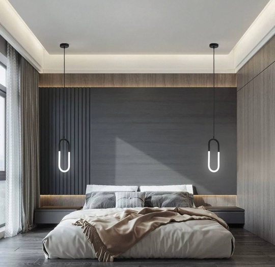 Светильник подвесной, черный, Elyfro, металл, 14*40 см, светодиодная, LED