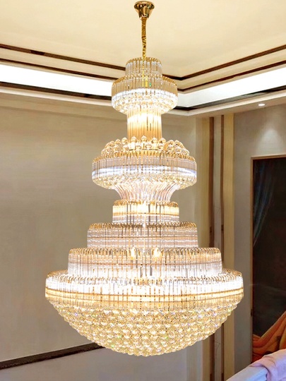 Люстра подвесная, золото, хрусталь, BIMBO 180*250 металл, E14.