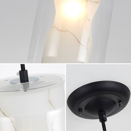 Дизайнерский светильник белый Elypert, 20*33 см, led, e14, металл, мрамор стекло