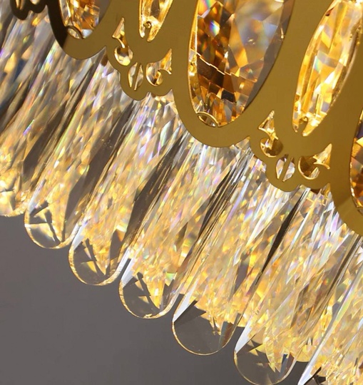 Люстра подвесная, золото, кристалл, DAMIAN 60*23 металл, E14.