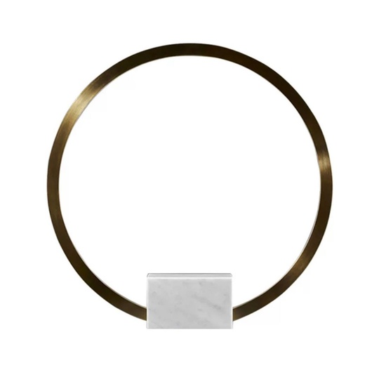 Настольная лампа RING 35*37, белый, бронза, мрамор