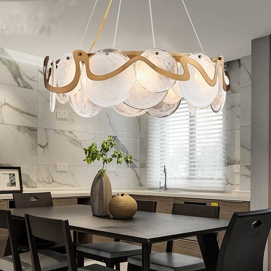 Люстра подвесная, медный, стекло, FREEDOM 60*25, металл, E14.