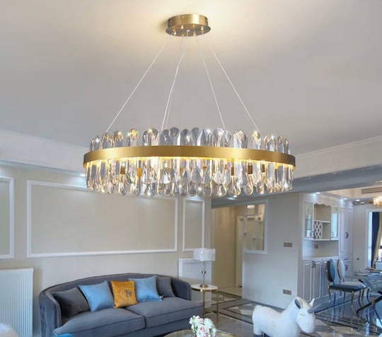 Люстра подвесная, медный, хрусталь, ELABORATIFUL 50*18, металл, LED.