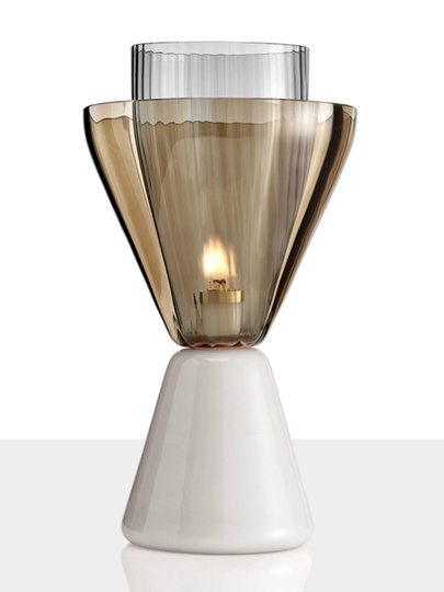 Настольная лампа, белая, SOLO, 21*41, мрамор, стекло