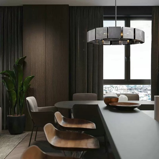 Светильник подвесной черный, матовое серебро Elyfrin, металл, трос 50 см, 100 *16 см, подвесная, G9, 5 Вт