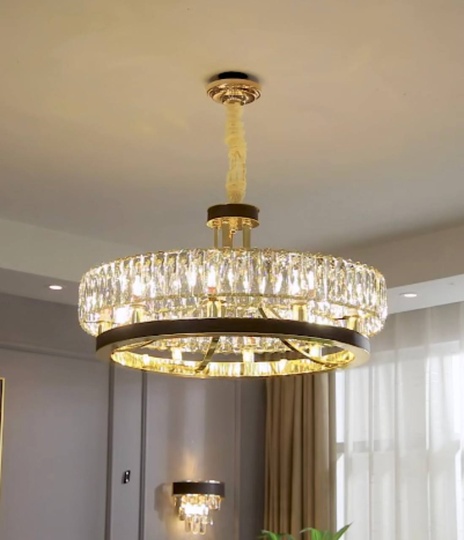 Люстра подвесная BILGEHAN 60*35 золото, кристалл, металл, LED.