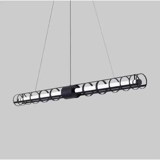Светильник подвесной, черный, Elevara, металл, 180*10 см, светодиодная, LED