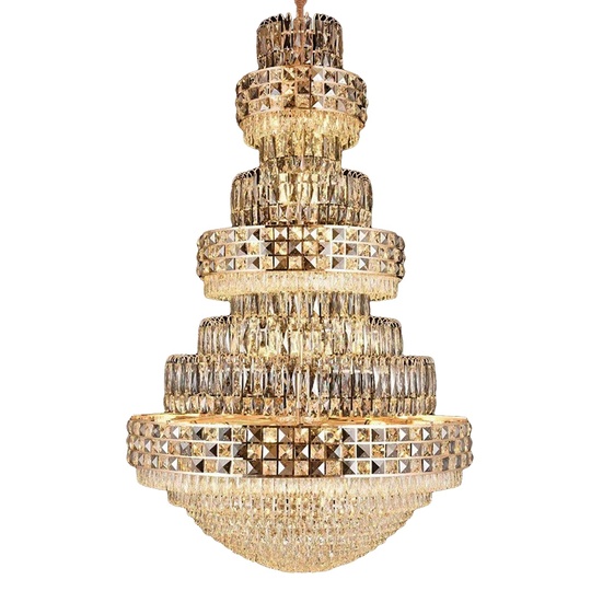 Люстра подвесная, золото, кристалл, PADDY 160*260 металл, E14.