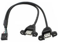Кабель 2USB A - USB 10-pin 28AWG (0.5 м)