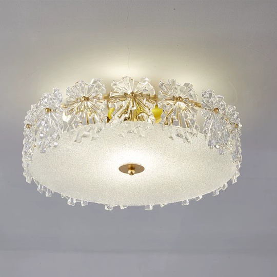 Потолочный светильник, бронза, стекло, CLEMENTINE 60*15 металл, Е14.