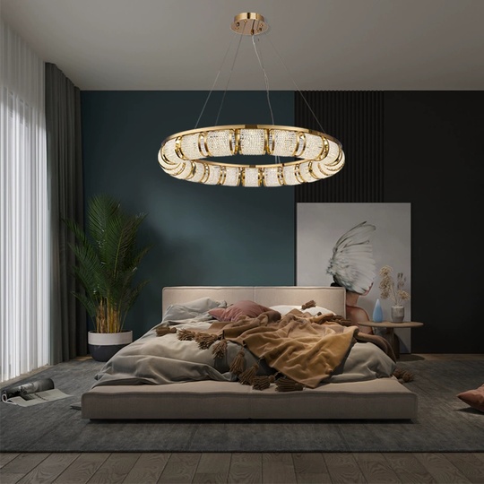 Люстра подвесная, медная, Elaxor, металл, 60*10 см, LED